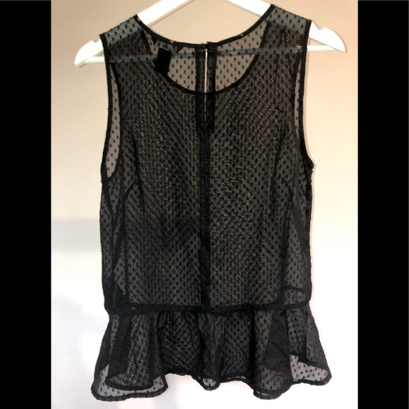 H&M Black Polka Dot Sheer Top - Picture 2 of 5